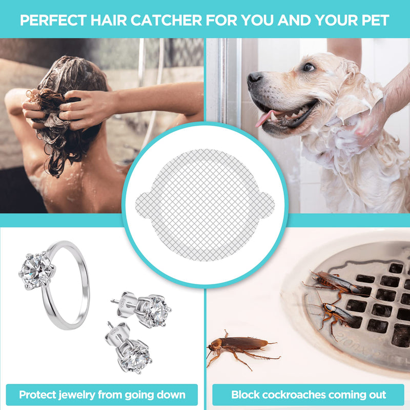 100 Pack, Disposable Shower Drain Hair Catcher Mesh Stickers 100