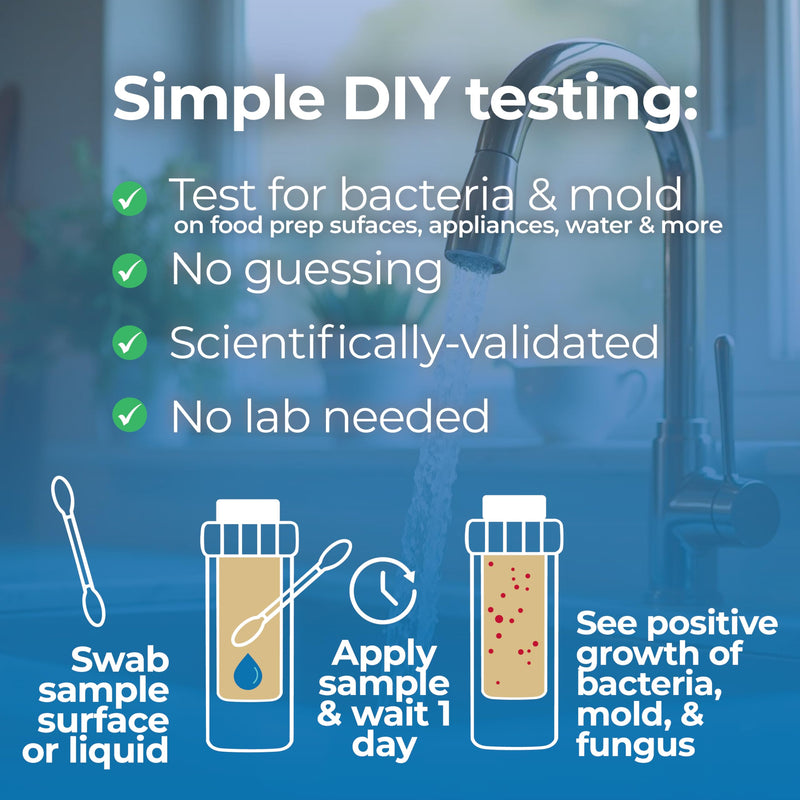 #1 Home, Kitchen, & Appliance Microbial Growth Test Kit – Simple DIY Screening for Bacteria, Mold, & Fungus – Know Your Home is Clean – Made in USA (1 Kit = 4 Bac + 4 Mold Tests) 4-count (1 package)