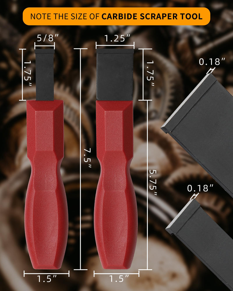 Super Carbide Gasket Scrapper Tool, 1-1/4 Inch and 5/8 Inch-Carbide Scraper for Metal, Carbide Scraper Set(2 Pack)