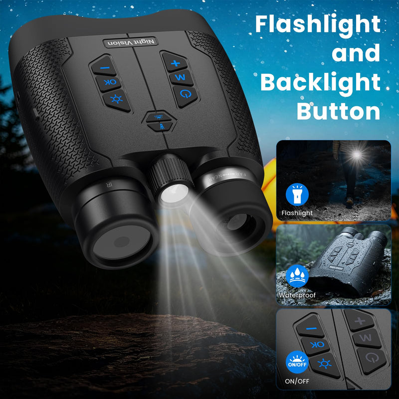 4K Night Vision Goggles for Adults, Photo & Video Recording, 32GB TF Card | Infrared Night Vision Binoculars, Rechargeable Battery, 1968FT Viewing Range for Wildlife Observation, Camping, Security
