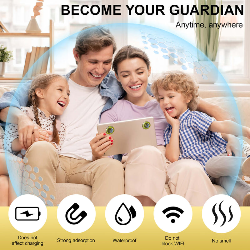 Raynixx 6 Pieces Blocker Protection Stickers Neutralizers for Cell Phone, Tablet, Laptop, Computer,WiFi Router, Monitor，Printer, TV&All Electronic Devices-Glitter Silvery