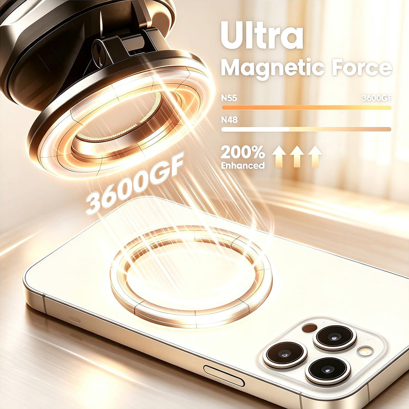Magnetic Wall Phone Holder for Shower Mirror Glass Tile & Kitchen | 2026 Modern Home Decor & RV Accessories; 360° Adjustable; Nano Gel Suction Cup; Strong Magnet; Fits iPhone 12-17 & All Phones