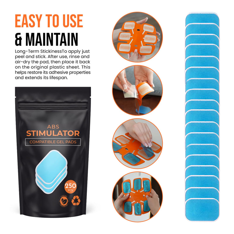 Gel Pads for Abs Stimulator – Hydrogel Pads for EMS AB Trainer, Abdominal Toner Belts & Muscle Toners – Conductive, Skin-Friendly & Long-Lasting EMS Accessories 20 Pcs