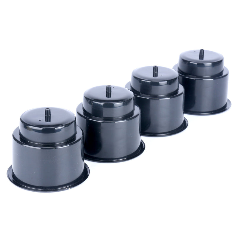 Amarine-made (Set of 4) Black Recessed Drop in Plastic Cup Drink Can Holder with Drain for Boat Car Marine Rv - Black