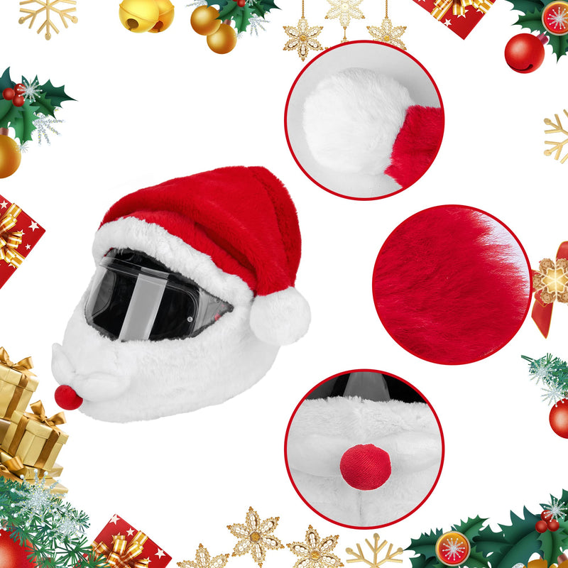 Christmas Santa Motorcycle Helmet Cover,Nativity Helmet Cover Santa Claus Xmas Hat Decoration Accessories for Men Santa helmet cover