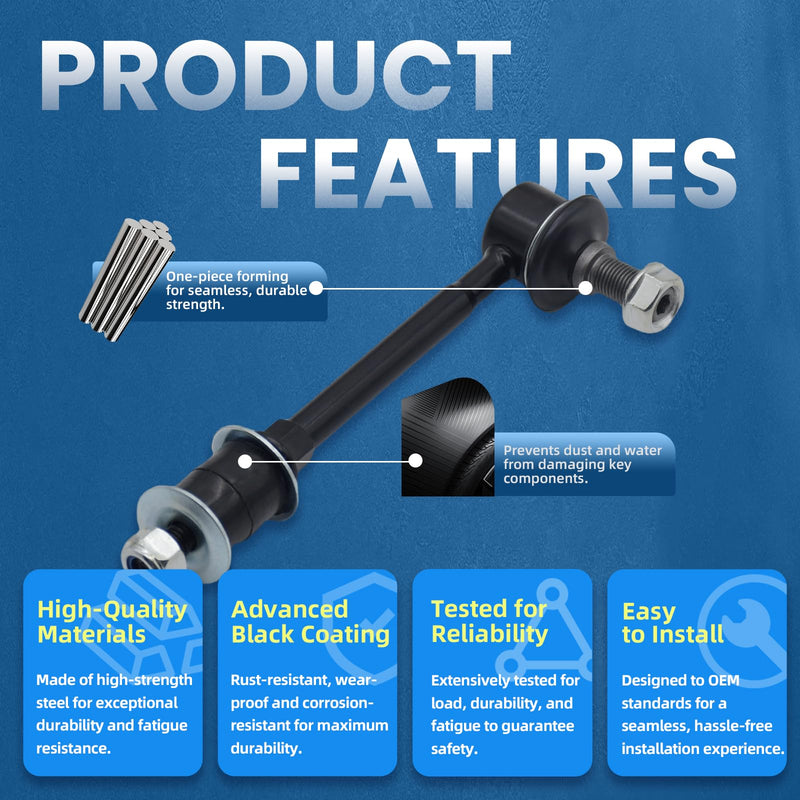 2Pcs K90681 Front Sway Stabilizer Bar Link Compatible With Toyota 1996-2002 4Runner, 2000-2004 Tundra, 2005-2015 Tacoma Base w/RWD, 2005-2015 Tacoma X-Runner w/RWD K90681 X2