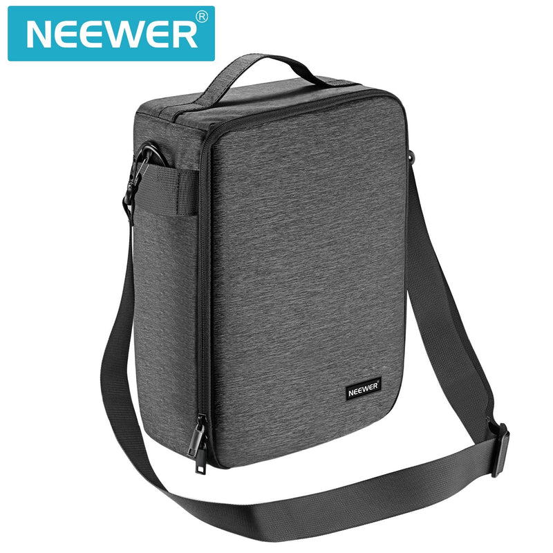 Neewer NW140S Waterproof Camera and Lens Storage Carrying Case 8.7x5.9x12.6 inches Soft Padded Bag for Canon Nikon Sony DSLR, 4 Lens or Flash, Trigger, Battery Accessories(Grey)