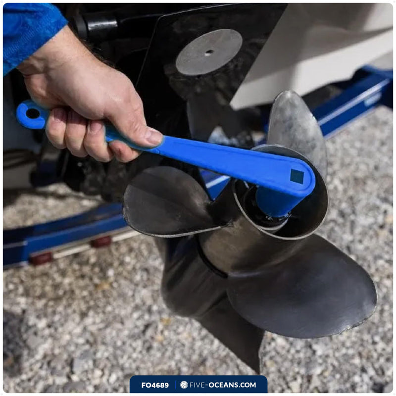 Five Oceans Universal Prop Wrench Kit with Multiple Sockets, Floating Boat Propeller Wrench Nuts for Outboards and Stern Drives, Ideal Pontoon, Sport and Fishing Boat Blue