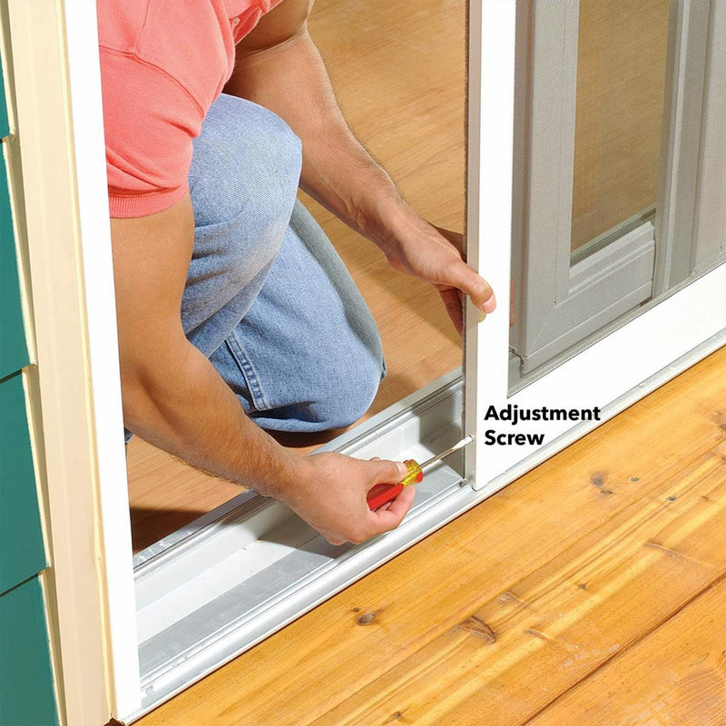 2 Pair Gliding Screen Door Roller Assembly Fits for Andersen Upper P/N #1997063 & Lower P/N #1997310 (1991 to Present), 1-1/4" Nylon Concaved Wheels, Edge Adjustable
