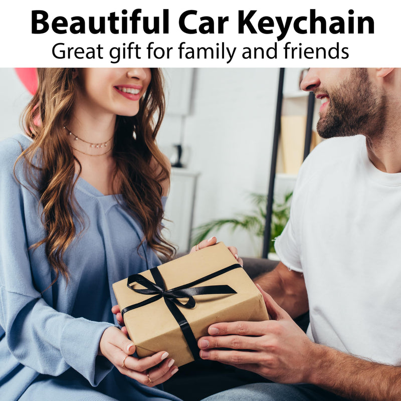 Car Key Chain, Leather Car Keychains for Men, American Usa Flag Key Chains with Anti-Lost D-Ring Black