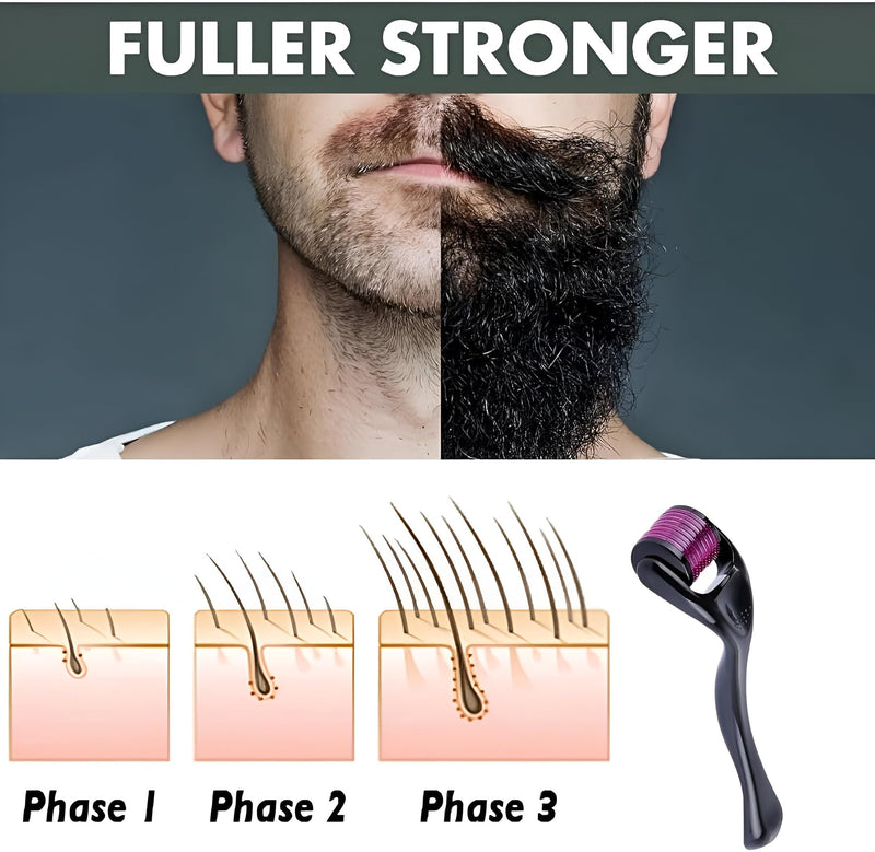 Derma Roller Hair Growth Men and Women, 540 Titanium Micro Needling roller for Hair growth, Beard roller for Skin Care and Beard Growth,Universal Roller (0.25mm)