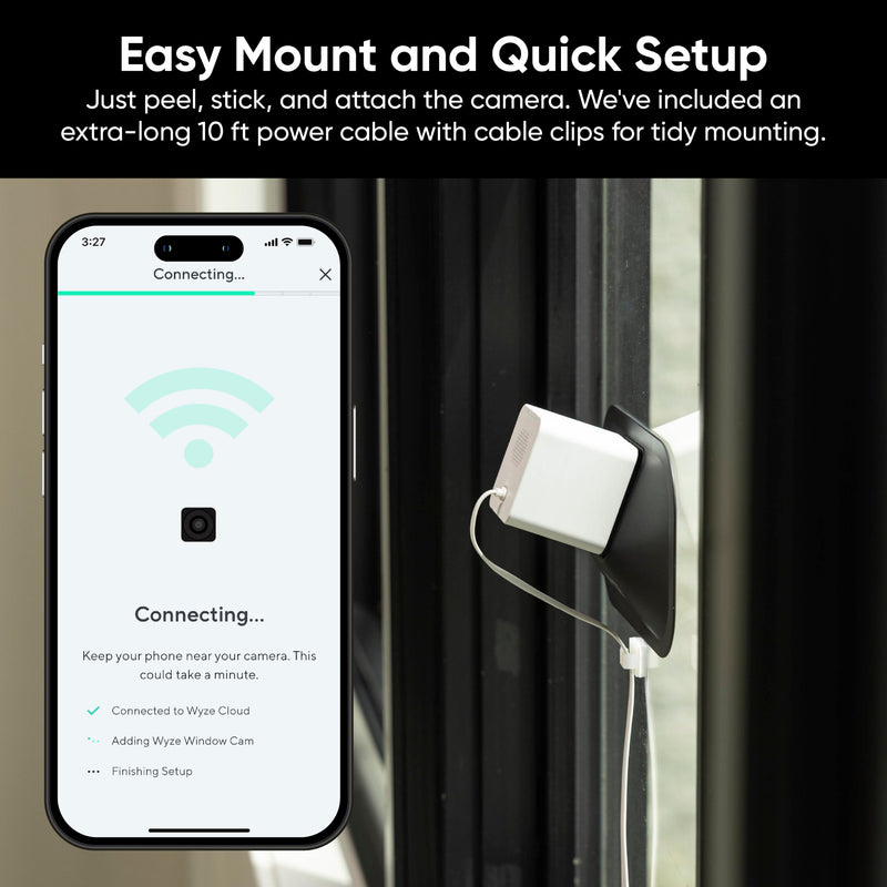 WYZE Window Cam Wedge Mount, Compatible Only with WYZE Window Cam, 20-Degree Viewing Angle, Glare-Reducing Design