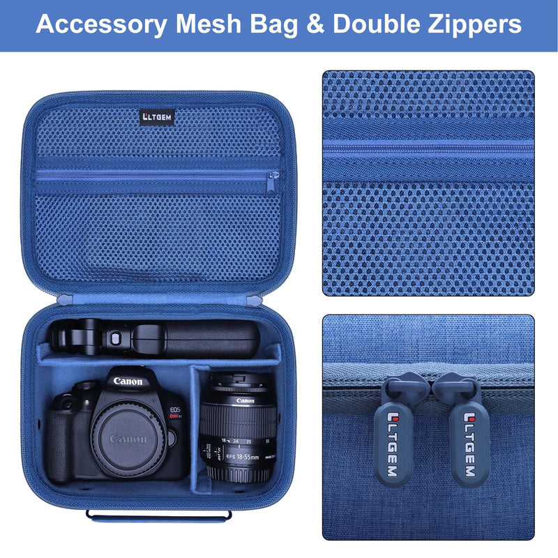 Small Camera Case Bag for Canon EOS Rebel T7/R50//R100 DSLR Camera Blue | Hard Carrying Travel Case for Canon EOS Rebel T7/R50//R100/R6 Mark II/R8/R6 Mark III/R50 V/T6/R10/R5 Mark II DSLR SLR Camera Small