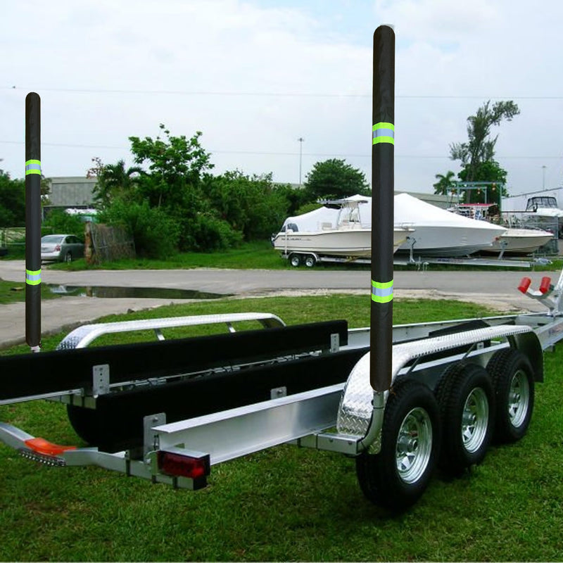 36 Inch Thickened Foam Boat Trailer Guide Pole Pad and Cover with Capped End and Reflective Stripe for Ski Boat, Fishing Boat or Sailboat Trailer 36in