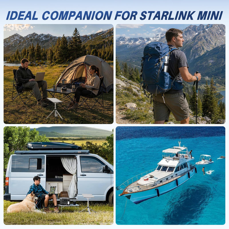 Starlink Mini Tripod Mount, All Aluminum Portable Starlink Mini Mount, Stable Tripod Stand Compatible with SL Mini/V5 Pipe Mount Adapters, Starlink Mini Kit for RV Travel Camping Boat Silver