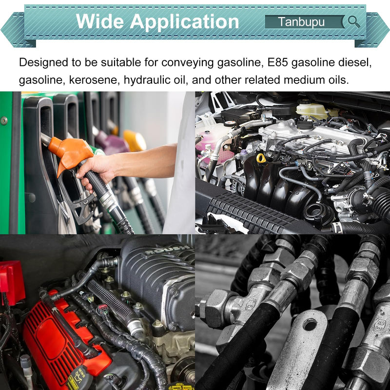 3.3Ft 5 Sizes-1/8" 3/16" 0.22" 1/4" 5/16" ID Fuel Line with 50Pcs Clamps Gas Tube Hose Compatible with Kawasaki EZGO Snowmobile Tractors Golf Cart ATV Motorcycle Small Engines Lawn Mowers 3.3Ft*5 Sizes-1/8",3/16",0.22",1/4",5/16"
