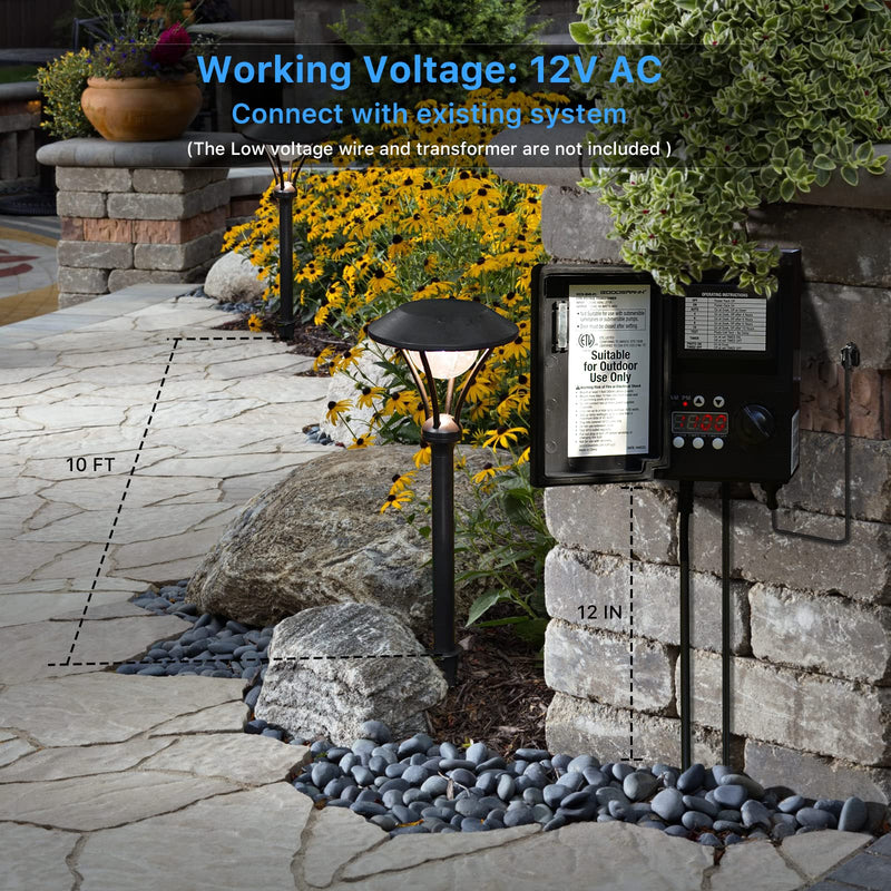 GOODSMANN Low Voltage Pathway Lights Landscape Lighting Outdoor Path Lights Wired LED 1W 60 Lumens 3000K Aluminum Housing Walkway Driveway Light with Stake Connector LED 1PK