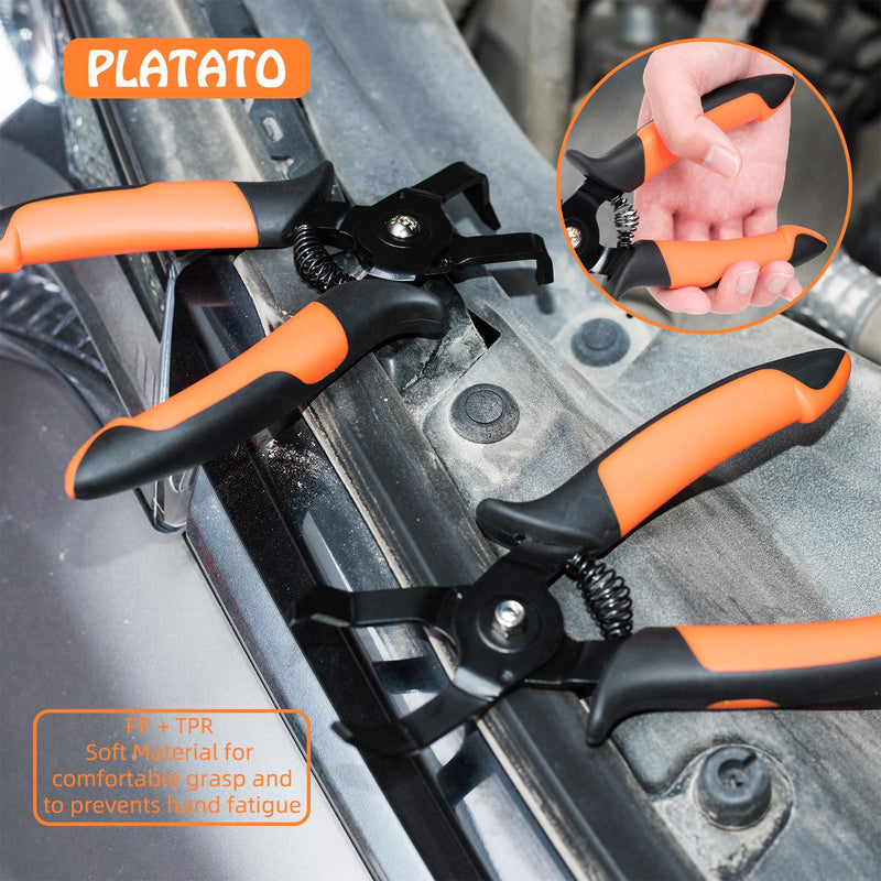 2 PCS Push Pin Pliers Set Auto Panel Clip and Trim Removal Tool Includes 30 Degree and 80 Degree Pliers Easily Removes Plastic Fasteners and Rivets