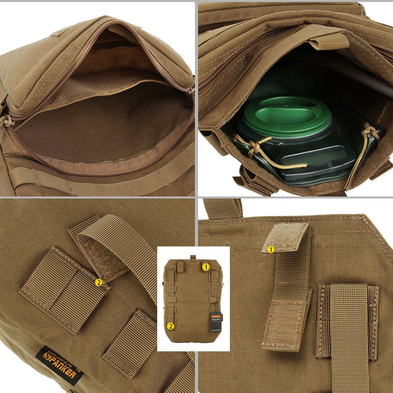 EXCELLENT ELITE SPANKER Tactical MOLLE Hydration Pack for 3L Hydration Water Bladder Molle Vest Accessory Coyote Brown