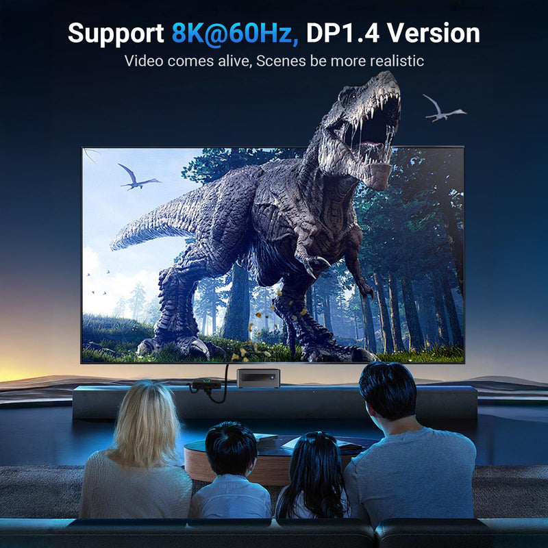 Displayport Switch 2 in 1 Out DP Switch Selector Box 8K@60Hz 4K@144Hz 4K@120Hz 4K@60Hz Display Port Switch for PS5, HDTV, Xbox, Fire Stick