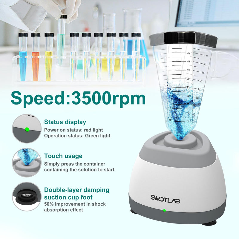 Mini Vortex Mixer 3500RPM 3s Mix for Nail Polish Lash Glue (Grey) | 3s Fast Mix DC Brushless Motor, Touch Auto-Stop, Anti-Slip Quiet, Compact Portable, for Nail Lash Glue Lab Paint Tattoo Ink Grey