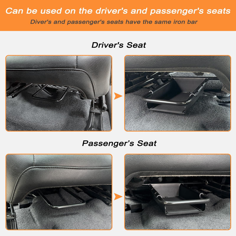 JKCOVER Front Under Seat Storage Organizer Tray Compatible with Jeep Wrangler JL/JLU 2018-2021 2022 2023 2024 2025 and Jeep Gladiator JT Truck 2020-2023 2024 2025 Hidden Accessories （Patented Design） under seat tray
