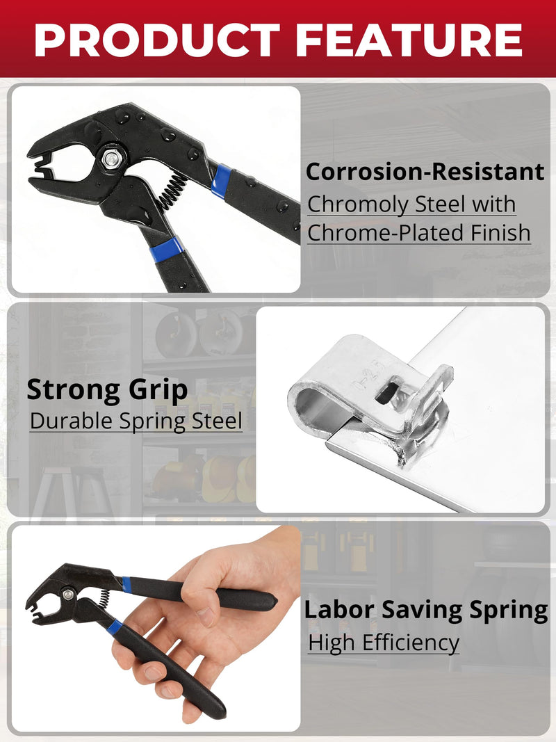 11PCS Panel Fixing Clamps with Pliers, Automotive Body Panel Holding Tools for Welding Clamping, Anti-Rust Sheet Metal Holder for Dent Repair and Bodywork