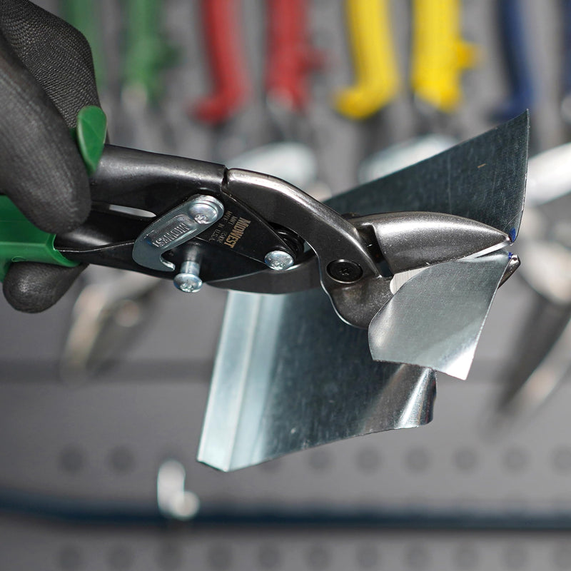 MIDWEST Aviation Snip Set - Left and Right Cut Offset Tin Cutting Shears with Forged Blade & KUSH'N-POWER Comfort Grips - MWT-6510C Left/Right Combo
