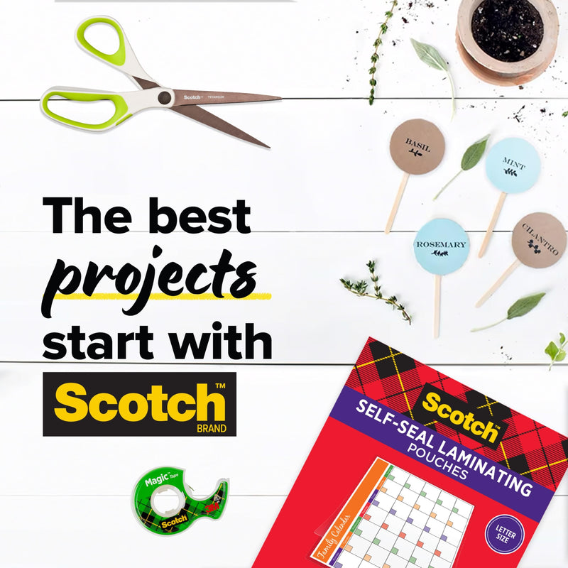 Scotch Self Seal Laminating Pouches 8.5 x 11, Black Border, 5 Pack | No Laminator Machine Needed, Self Laminating Pouches Great for Achievements, Awards & Certificates