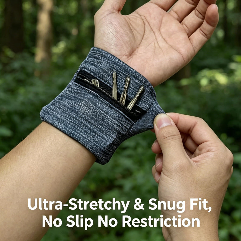 Wrist Wallet for Women Men, Wristband with Zipper Pouch Purse for Running, Walking, Hiking, Jogging, Travel, Events, Spandex Sweatband Wallet for Keys, Cash, Cards, Napkin