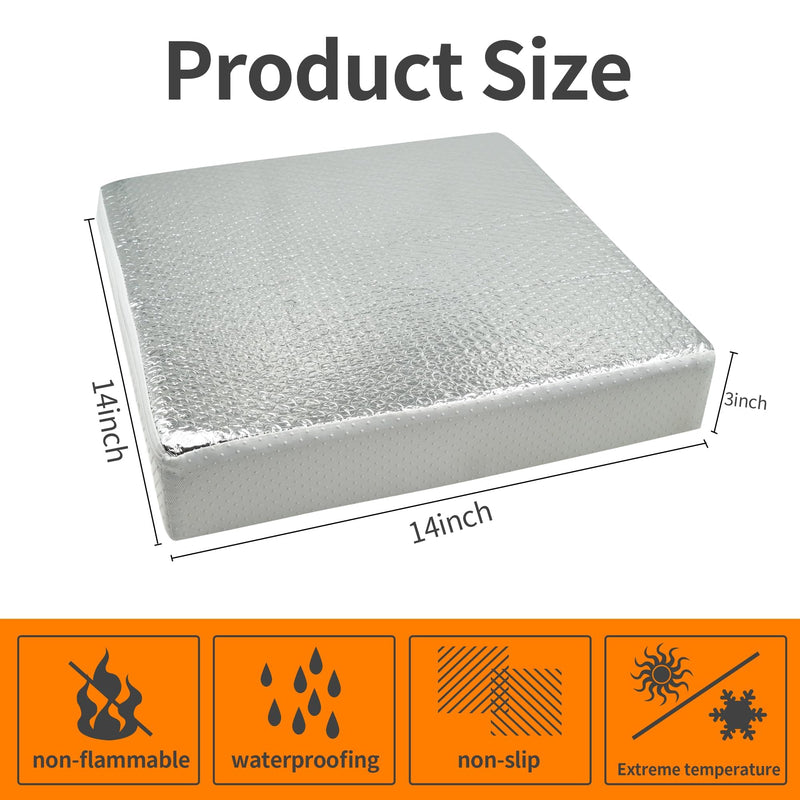 2PCS 14"x14"x3" Universal RV Vent Insulator, RV Skylight Cover with Reflective Surface, Skylight Shade Energy Savings Sunroof Fits for 14 Inch X 14 Inch RV/for Camper Vents 2PACK 14"x14"x3"