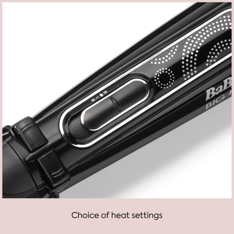 BaByliss Big Hair Rotating Hair Dryer Brush - Dry and Style in One Step, 2 Speeds & Alternating Directions, Ionic Frizz-Control, 50mm Barrel, Black, 2885U 2885U - UK PLUG