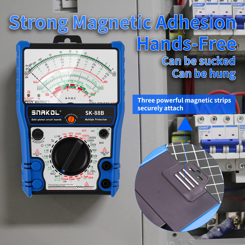 Analog Multimeter Tester, Analog Voltmeter Multimeter, Fieldpiece Multimeters for AC/DC Volt 2500V,DC Current 10A,RX 10K,Battery Tester, Diode/LED Testing,Live and Infrared Remote Detection Upgraded