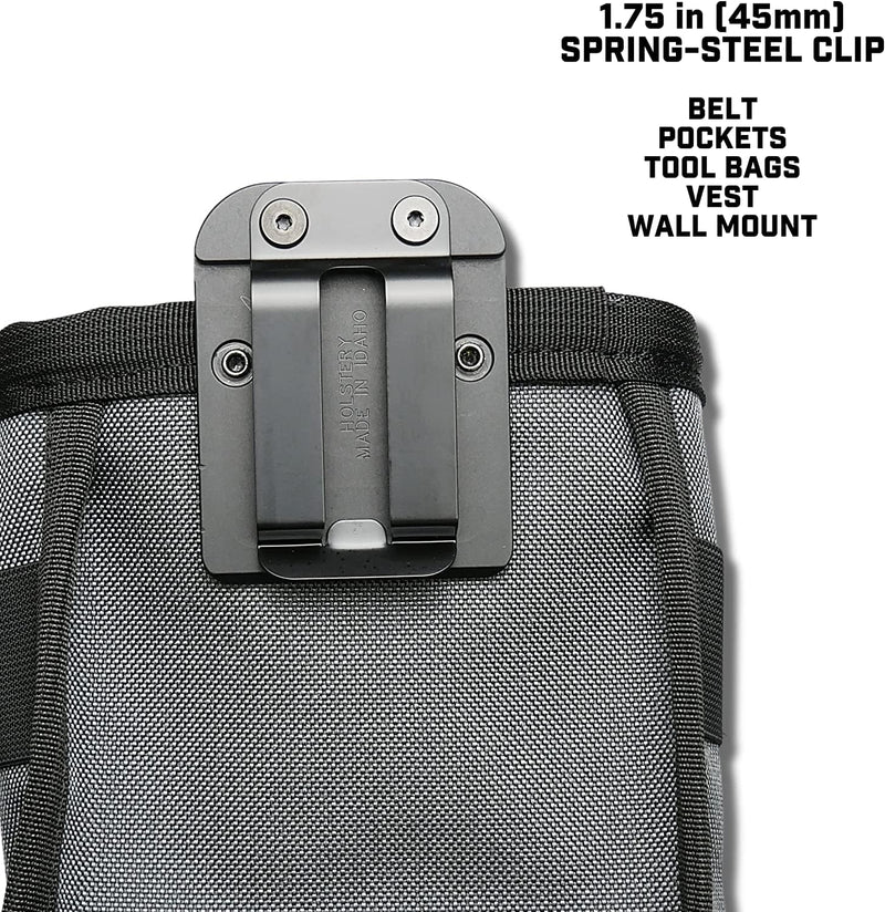 Joey Pouch PRO | Clip-On Tool Belt Bag for Tools, Screws, and Nails - Great for an Electrician, HVAC Tech, Plumber, Carpenter, Contractor, Handy Man, and Any Tradesperson - Metal Clip Joey Pouch Pro