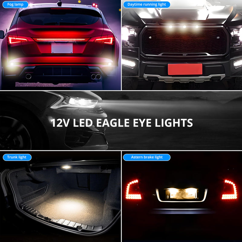 4Pcs 23mm DC 12V Black shell Eagle Eye Cob LED Car Fog DRL Daytime Running Light Backup Reverse Tail Rock Lights Headlights Signal Lamp Small bulb DIY use for car and motorcycle (Warm white) Warm white