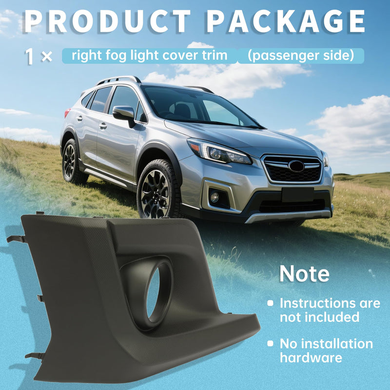Kojem Right Fog Light Bezel Compatible with 2018-2020 Subaru Crosstrek Replacement for 57731FL082 Driving Lamp Trim Cover W/Fog Light hole (Passenger Side Right RH) W/ Fog Light Hole Passenger Side