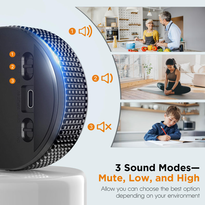 Rechargeable Magnetic Kitchen Timer-Loud Alarm Visual Productivity Timer&Pomodoro Timer with Large LED Display,3 Presets(5/15/25min),3 Volume Levels.Ideal for Cooking Fitness&Office Use(Blk) Black