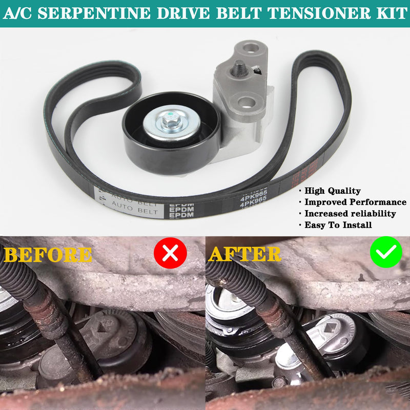 Car A/C Serpentine Drive Belt Tensioner Kit 90K-38159 Compatible with 1999-2008 Cadillac Escalade Chevrolet Avalanche Silverado Express GMC Sierra H2 Replaces 19311139 38159 ACK040378HD