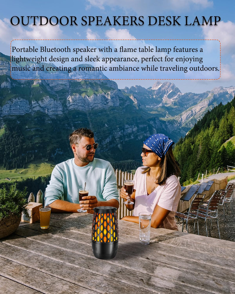 Upgraded Outdoor Bluetooth Speakers Waterproof, Outdoor Speakers with Light, Multi-Speaker Auto-Sync Up to 100 Speakers, HD Surround Sound Multiroom Digital Music System Speaker, Gifts for Men