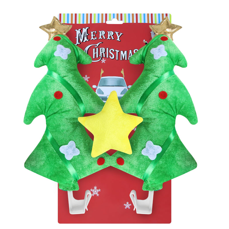 KSaAuto Christmas Decorations for Car Christmas Tree Yellow Star Antlers, Christmas Tree Car Kit, Christmas Decor Exterior Universal Car Vehicle Accessories, Christmas Funny Gifts Car Christmas Tree Decorations