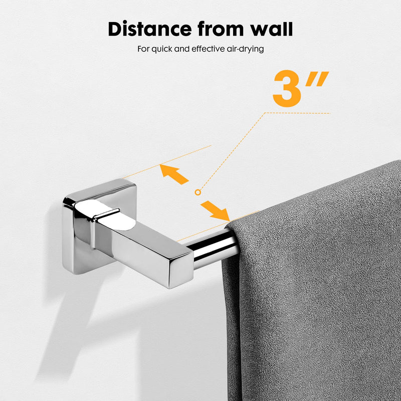 Modern 24 inch Bathroom Towel Bar Chrome,Towel Racks for Bathroom Wall Mounted,Bathroom Towel Holder Black,Home Decor Towel Rod