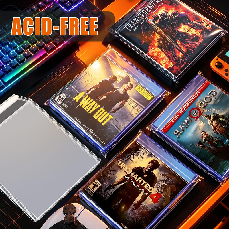 14 mm Blu-Ray Resealable Sleeves, Steelbook Protective Sleeves- Compatible with Blu-Ray, and HD-DVD, Pack of 100