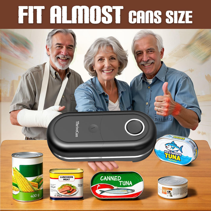 Electric Can Opener, One-Touch Automatic Can Opener- Fits Almost All Can Sizes, Battery-Operated Handheld Kitchen Gadget with Smooth Edge, Food Safe, Ideal for Seniors & Arthritis Sufferers