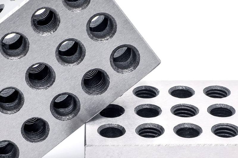 Pair 1" x 2" x 3" Precision Steel 1-2-3 123 Blocks 23 Holes 1" x 2" x 3"