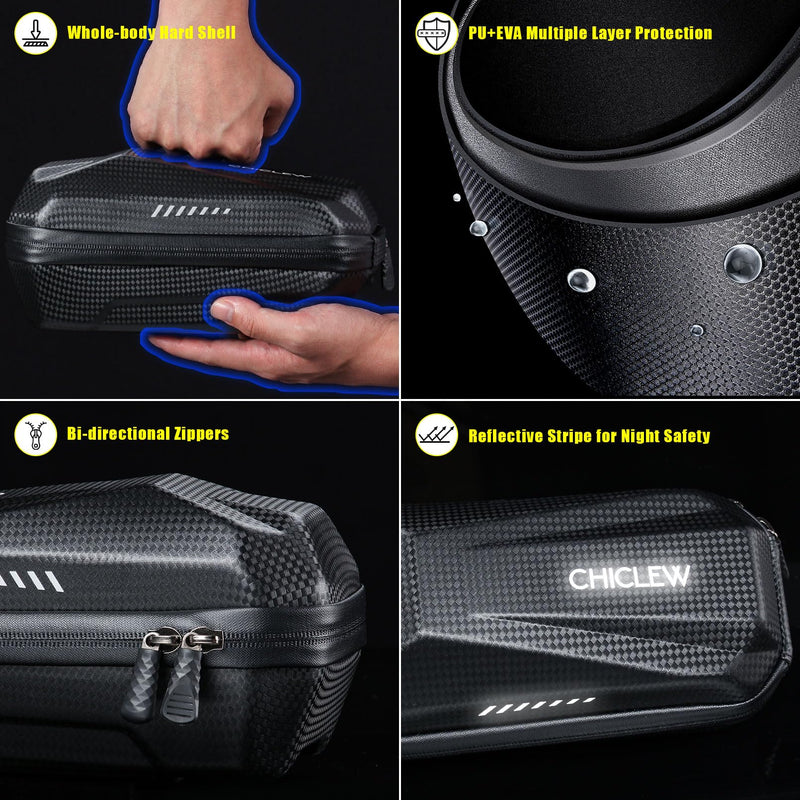 Portable Electric Scooter Bag, Quick Release Scooter Storage Bag with 2L/3L Large Capacity, Waterproof Front Handlebar Bag for Carrying Phone, Wallet, Tools Black