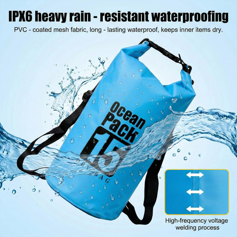 Floating Waterproof Dry Bag 5L/10L/15L/20L/30L for women-Lightweight&Small waterproof bags backpack for Kayaking, boating,Camping, Hiking,Paddle boarding with Roll-Top Closure BLUE 30L