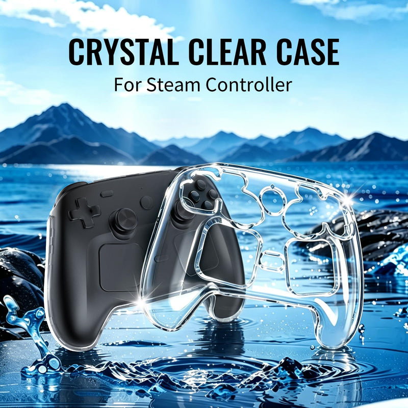 Clear Protective Case for Steam Controller 2026, Crystal Case Cover, Transparent PC Hard Shell All-Around Protective/Anti-Scratch Finish &Shockproof