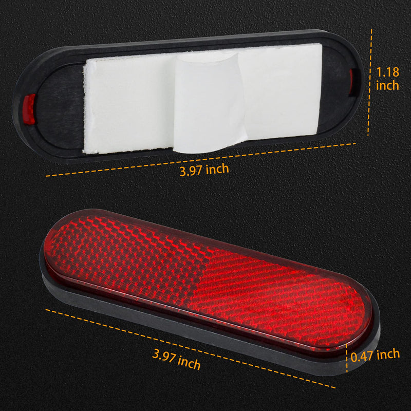 NTHREEAUTO Red Reflectors Motorcycle Safety Reflector Reflective Sticker Universal Compatible with Bicycle, Bike, Trailer, Cars, Trucks, Boat, ATV, Dirt Bike, Driveway Red-Oval