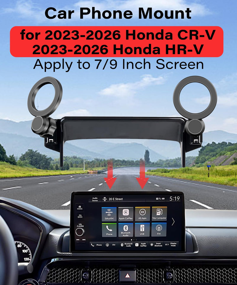 Car Phone Mount for Honda HR-V HRV/CR-V CRV 2023-2026 7/9 inch | 2023-2026 Honda HRV HR-V/CRV CR-V MagSafe Strong Magnets Cell Phone Holder Accessories, One-Hand Operation 360° Rotation for 2023-2026 Honda HR-V/CR-V (7/9 Inch)