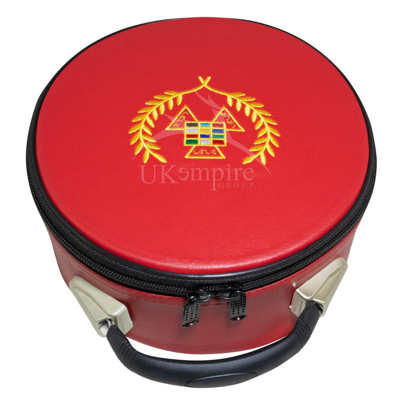 Masonic Royal Arch Past Grand High Priest PGHP Crown Cap Case Red | Hat Carrying Bag